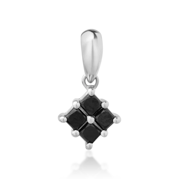 Pandantiv din aur alb cu diamante negre square de 0.405ct