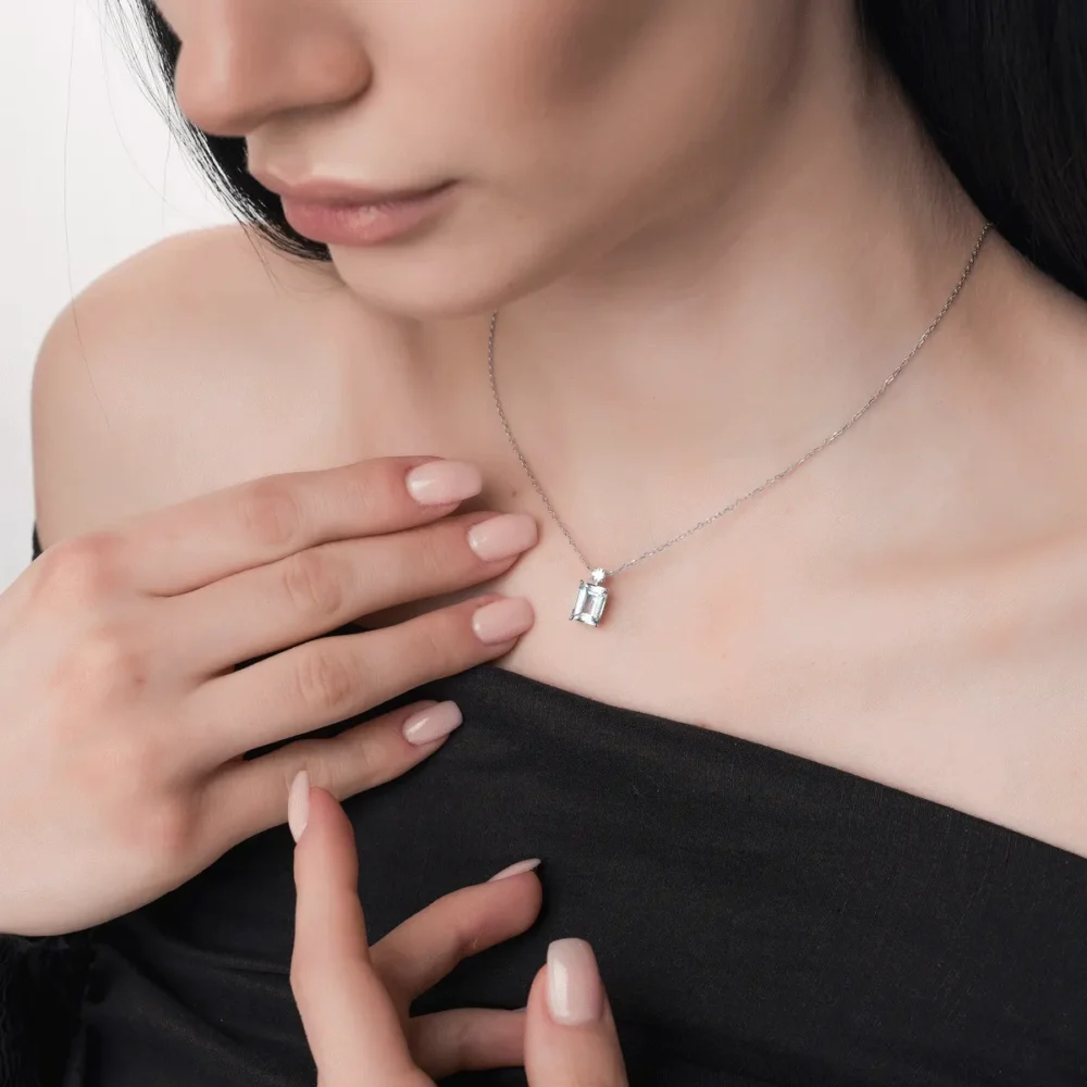 Pandantiv din aur alb - imagine 4