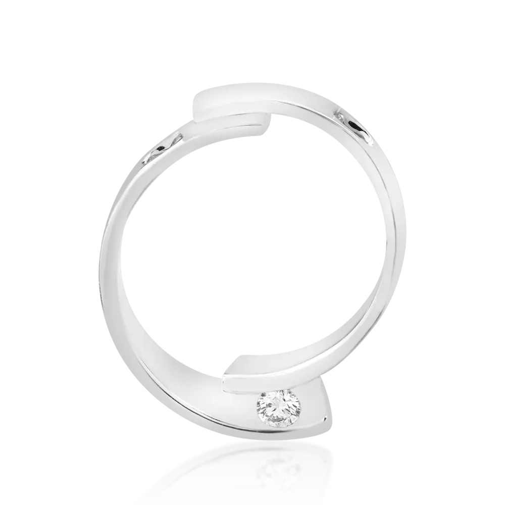 Pandantiv din aur alb cu diamant de 0.09ct