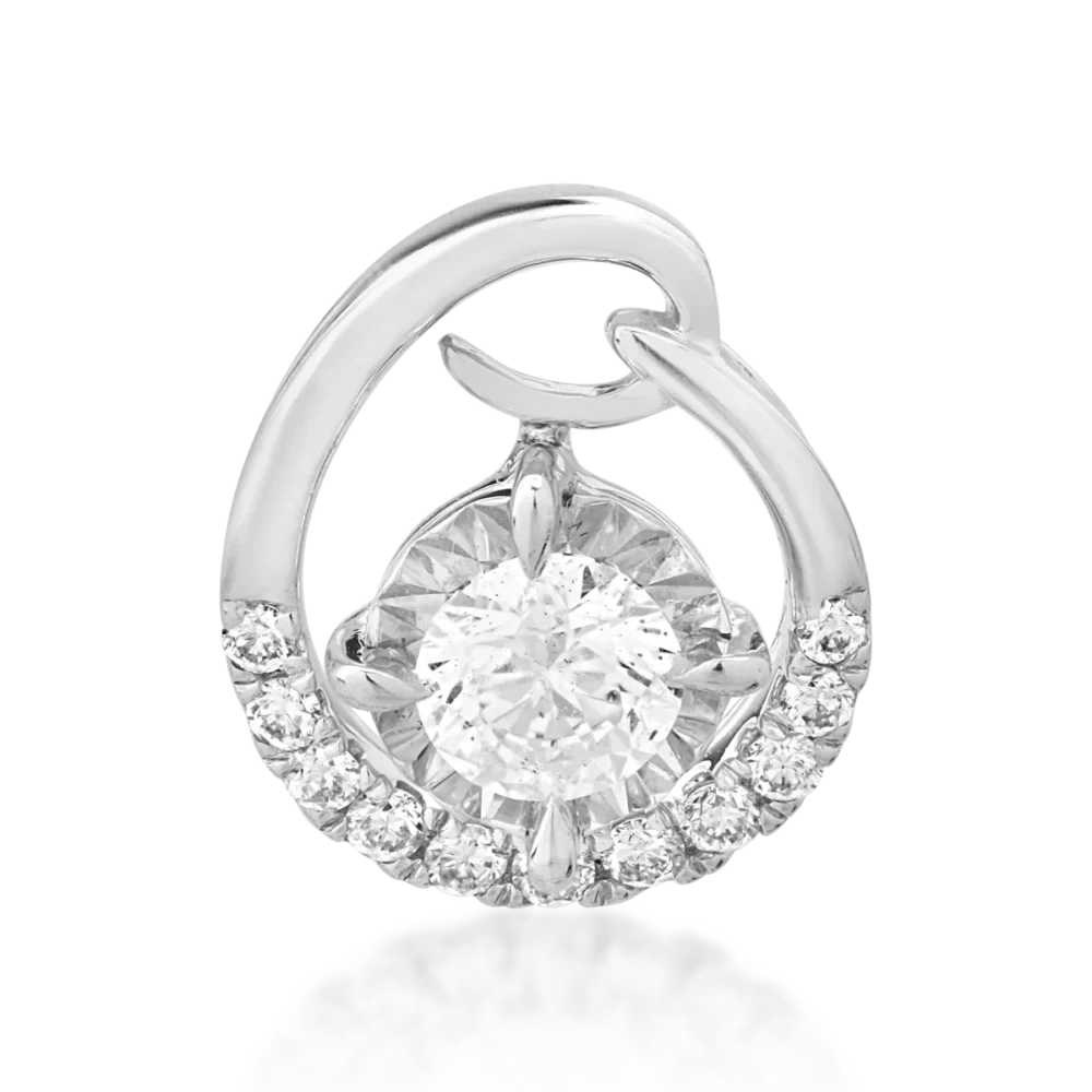 Pandantiv din aur alb cu diamant de 0.19ct si diamante de 0.06ct