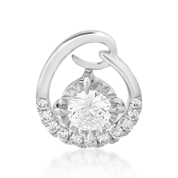 Pandantiv din aur alb cu diamant de 0.19ct si diamante de 0.06ct