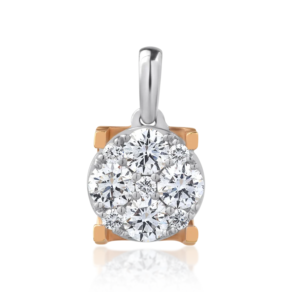Pandantiv din aur alb cu diamante de 0.07ct