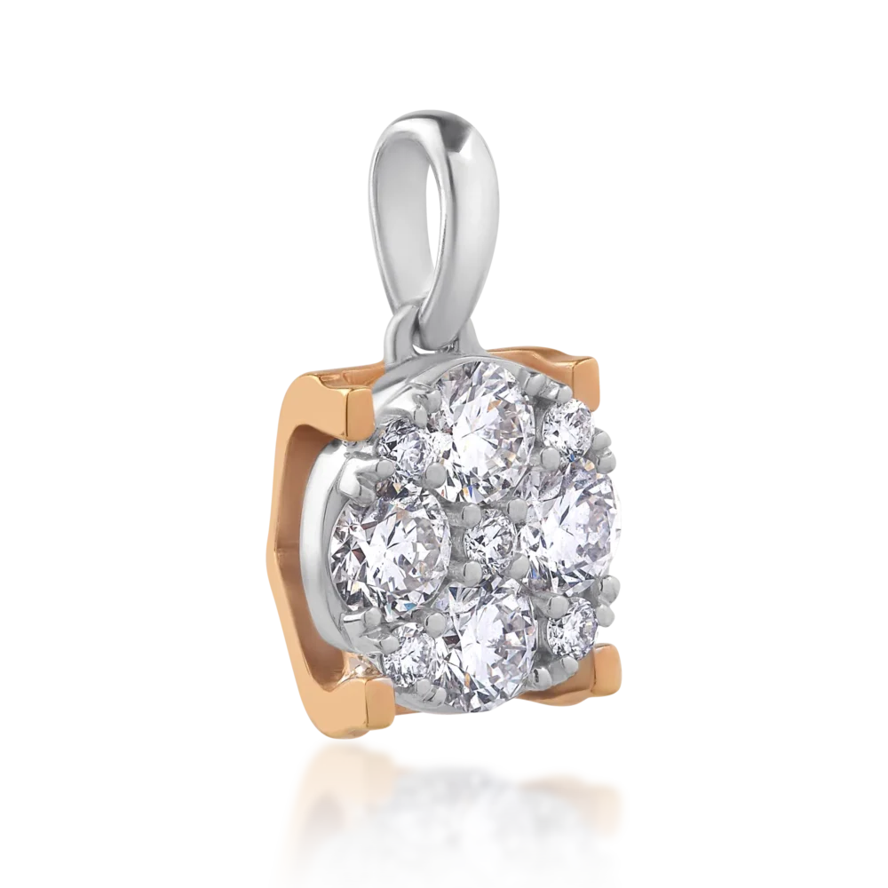 Pandantiv din aur alb cu diamante de 0.07ct - imagine 2