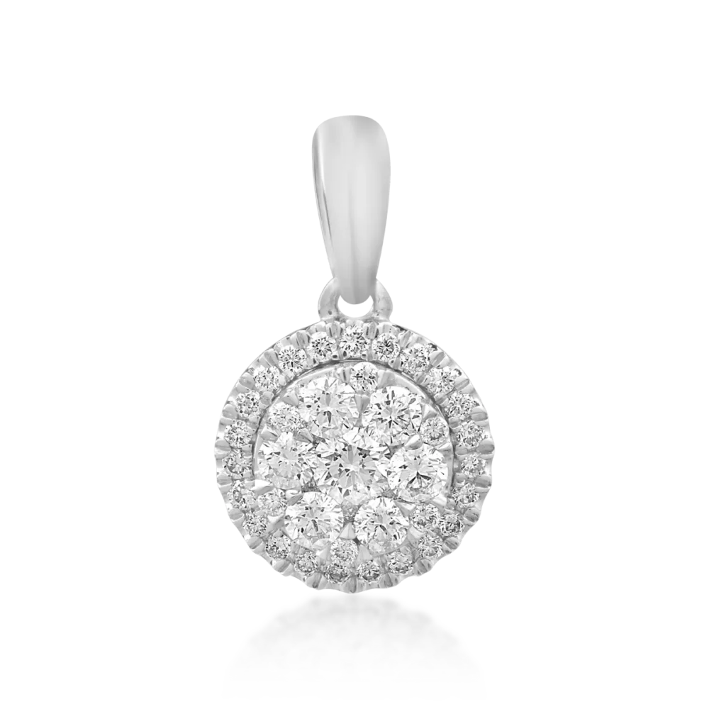 Pandantiv din aur alb cu diamante de 0.323ct