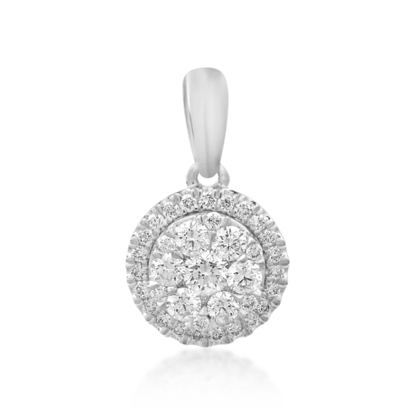 Pandantiv din aur alb cu diamante de 0.323ct