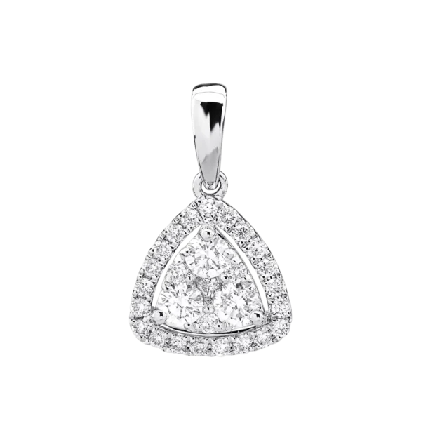 Pandantiv din aur alb cu diamante de 0.41ct