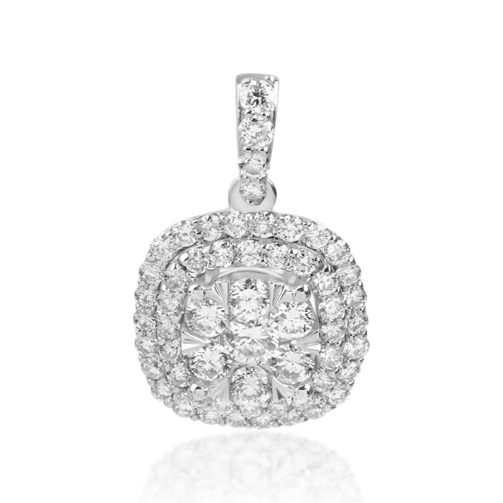 Pandantiv din aur alb cu diamante de 0.75ct