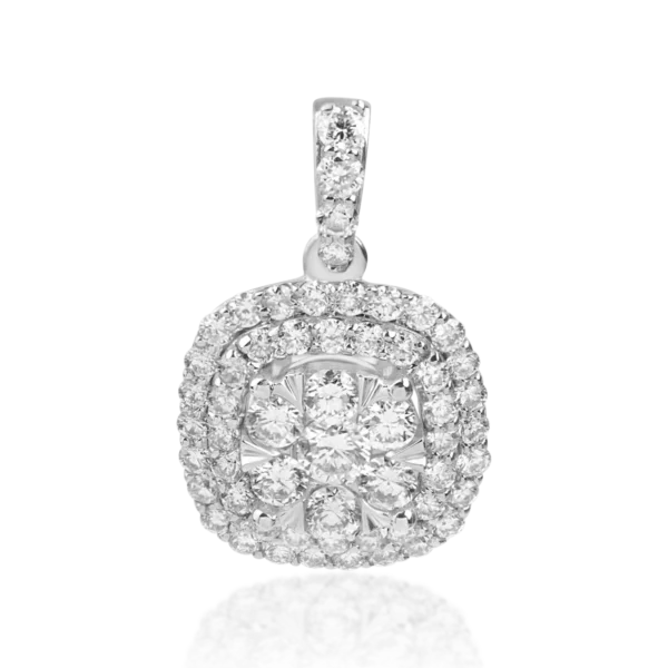 Pandantiv din aur alb cu diamante de 0.75ct