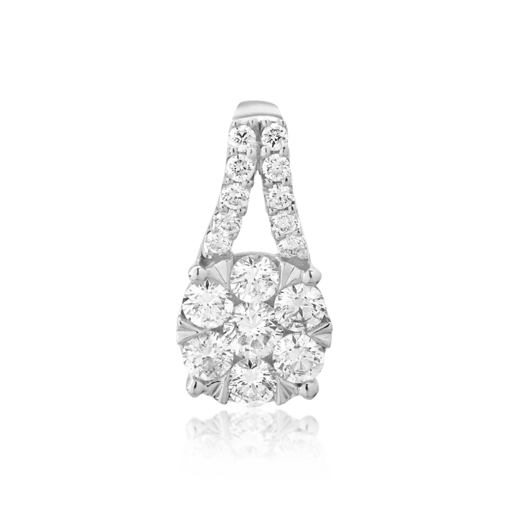 Pandantiv din aur alb cu diamante de 0.75ct