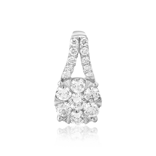 Pandantiv din aur alb cu diamante de 0.75ct