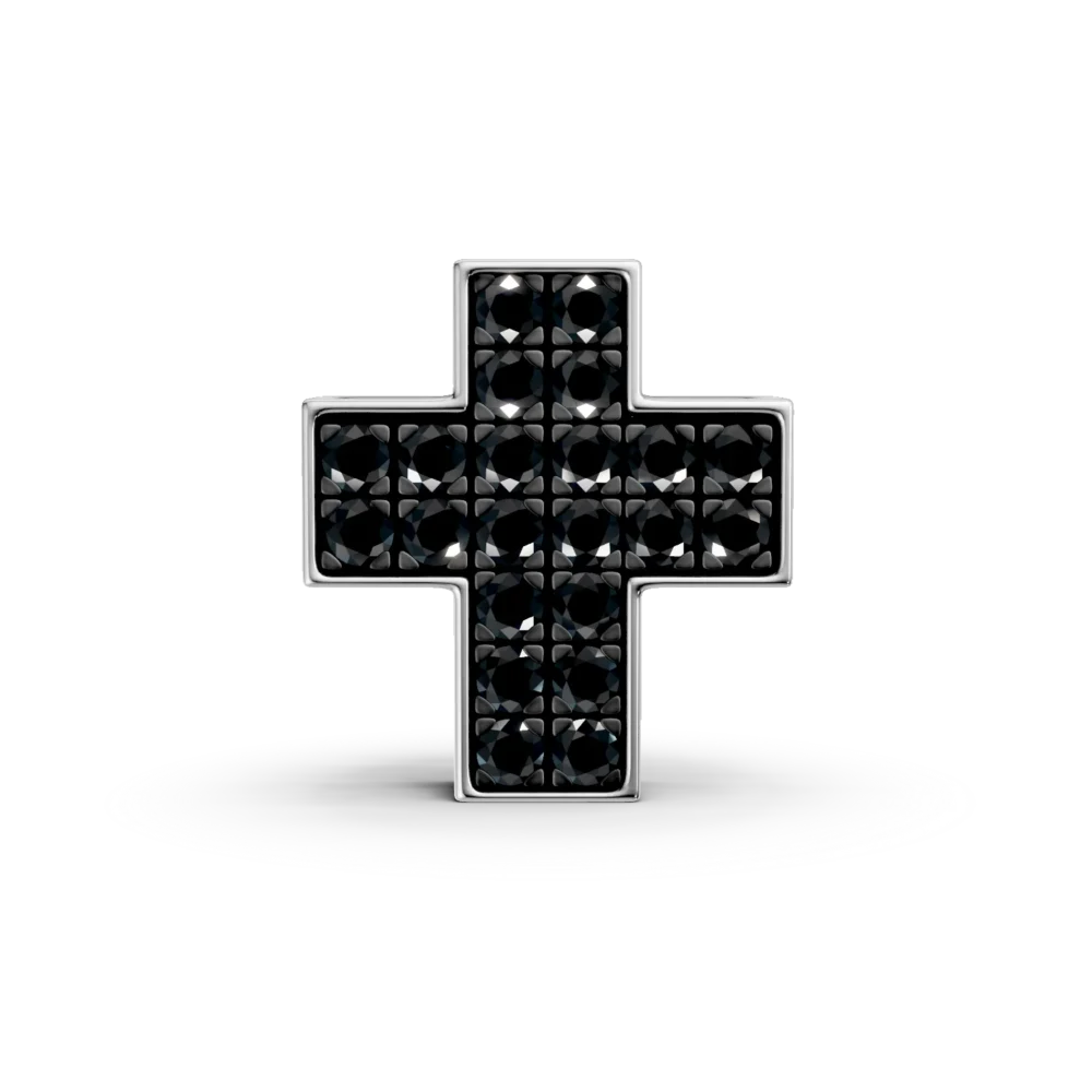 Pandantiv din aur alb cu diamante negre de 0.21ct