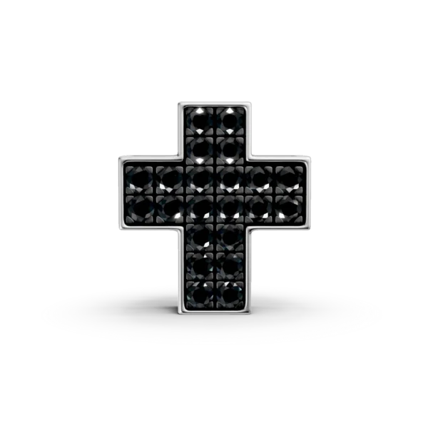 Pandantiv din aur alb cu diamante negre de 0.21ct