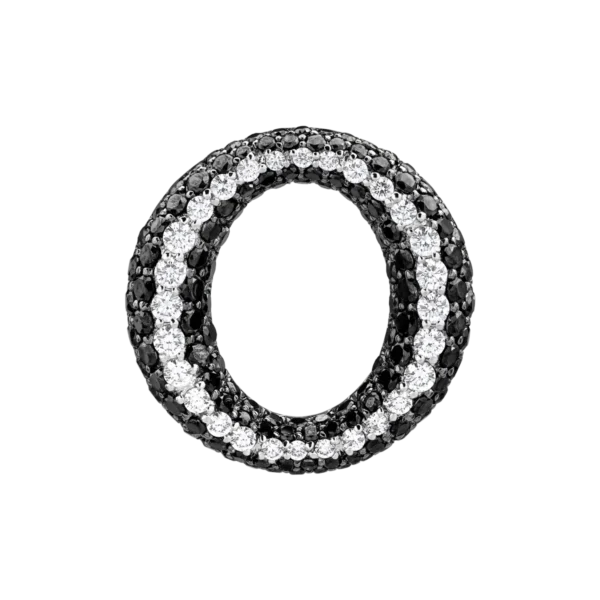 Pandantiv din aur alb cu diamante transparente de 0.44ct si diamante negre de 1.73ct