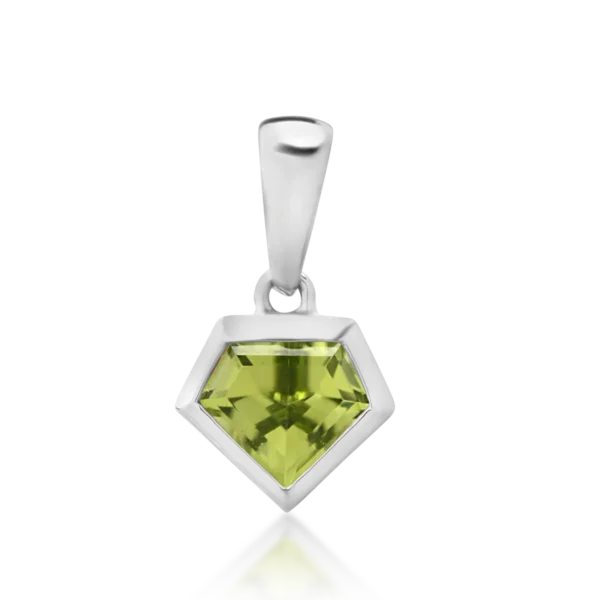 Pandantiv din aur alb cu peridot de 0.61ct