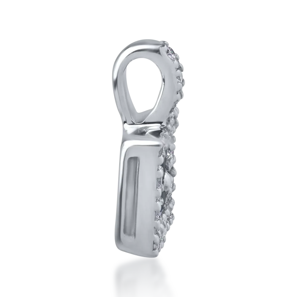 Pandantiv din aur alb cu safire square de 0.24ct si diamante de 0.06ct - imagine 3