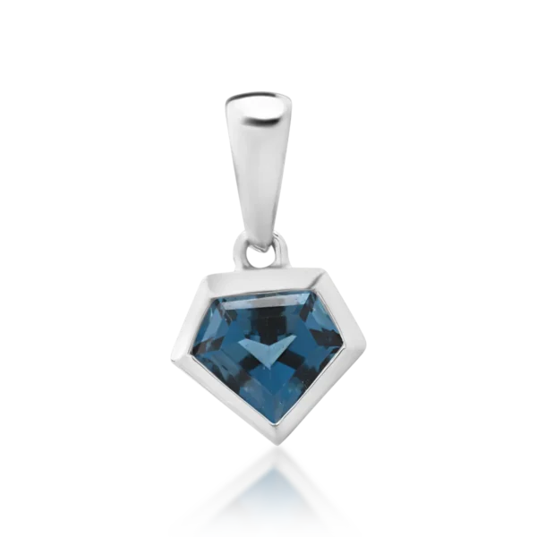 Pandantiv din aur alb cu topaz london blue de 0.67ct