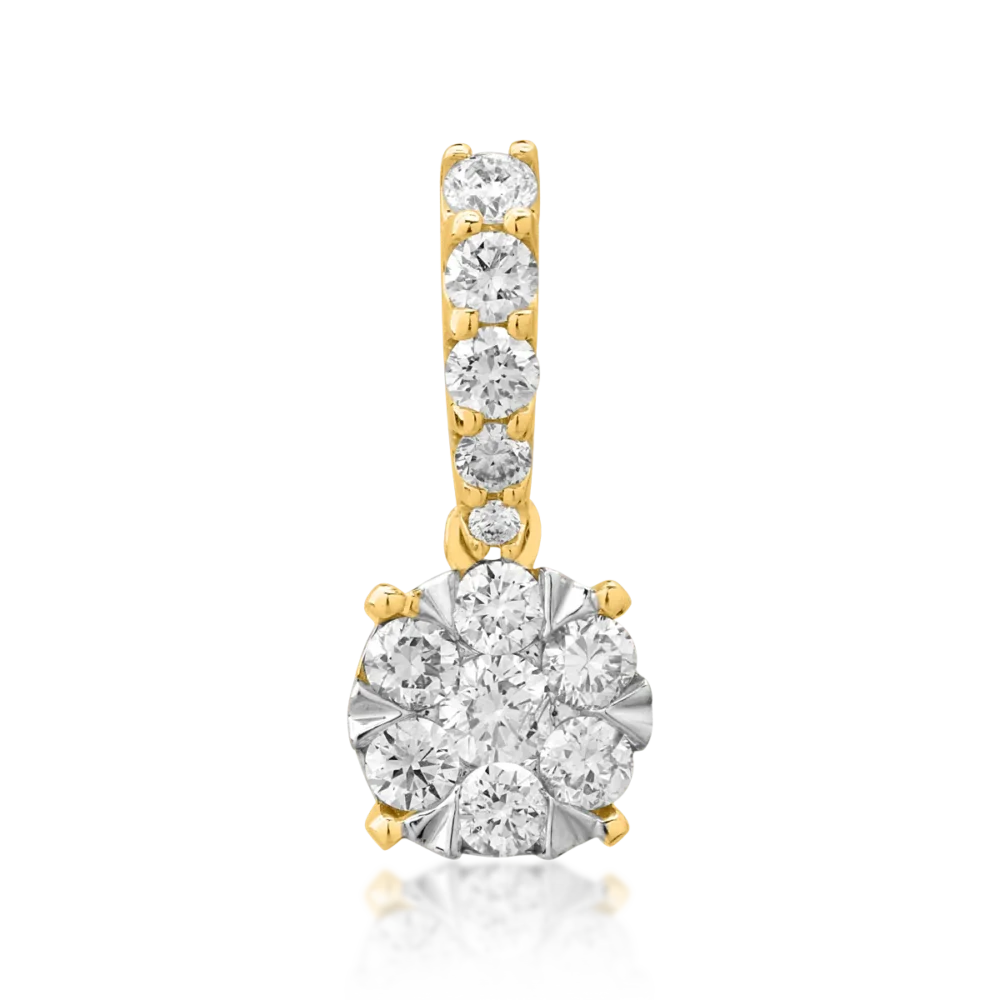 Pandantiv din aur alb-galben cu diamante de 0.515ct