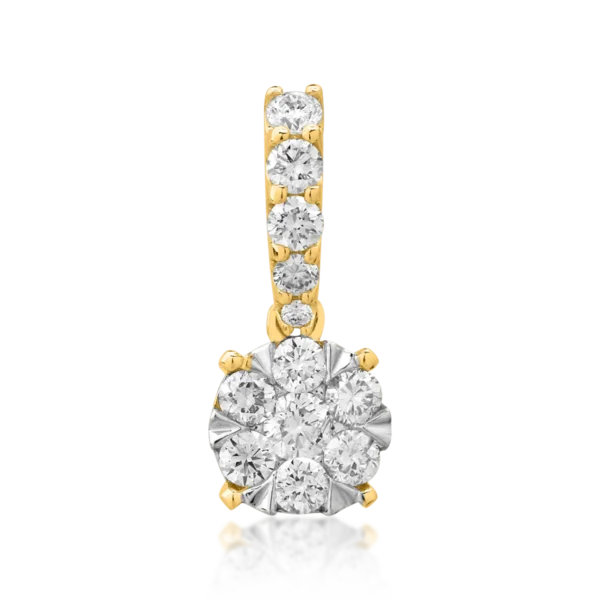Pandantiv din aur alb-galben cu diamante de 0.515ct
