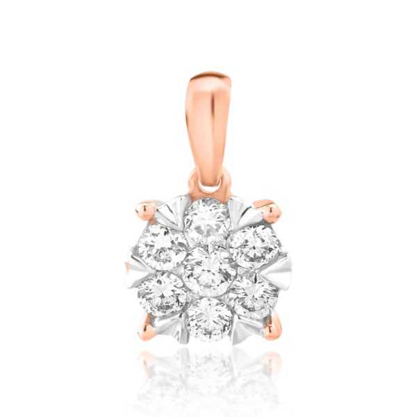 Pandantiv din aur alb-roz cu diamante de 0.25ct