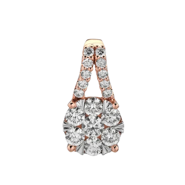 Pandantiv din aur alb-roz cu diamante de 0.75ct