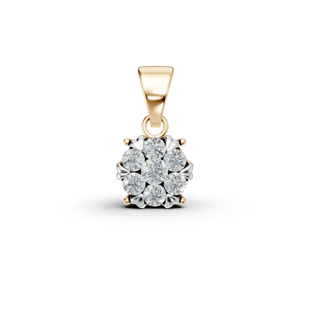 Pandantiv din aur galben cu diamante de 0.2ct
