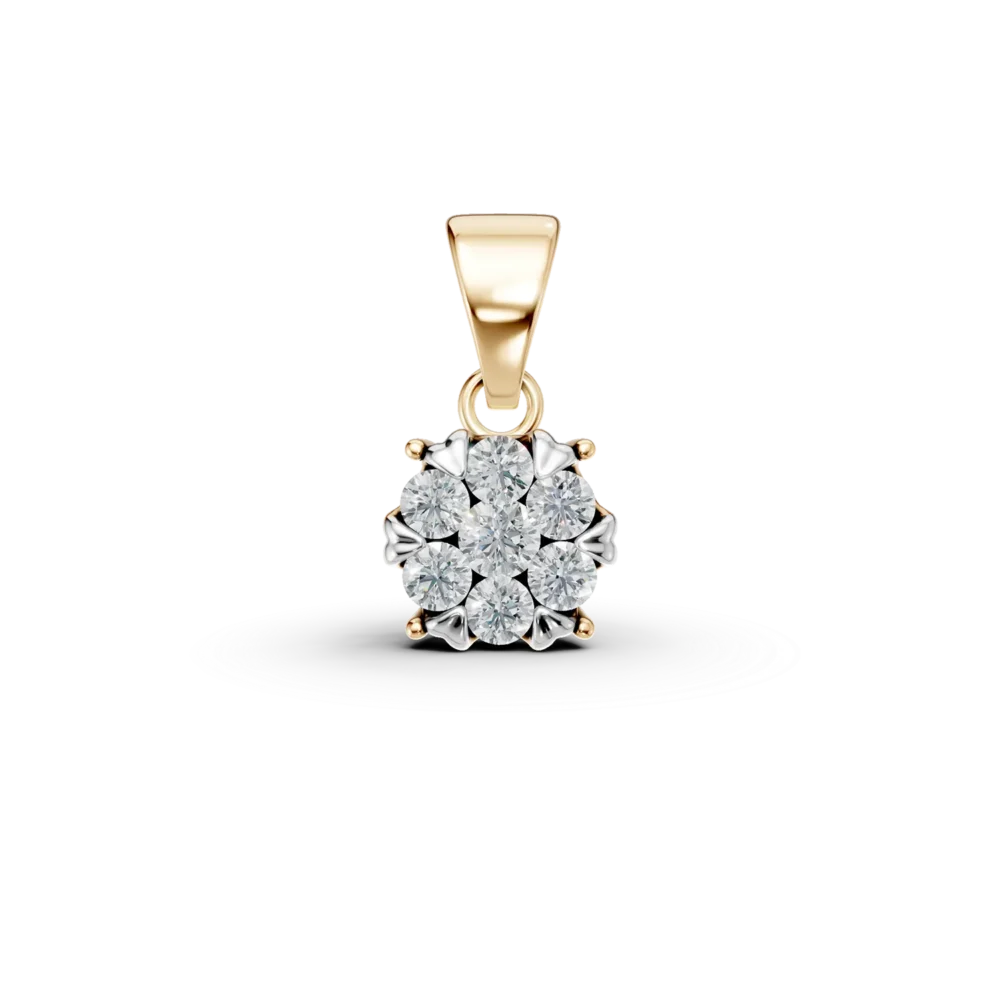 Pandantiv din aur galben cu diamante de 0.2ct