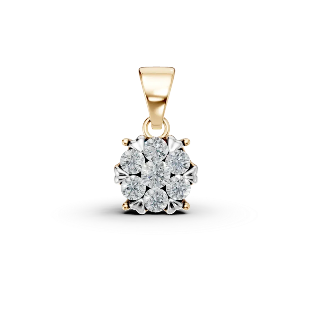 Pandantiv din aur galben cu diamante de 0.3ct