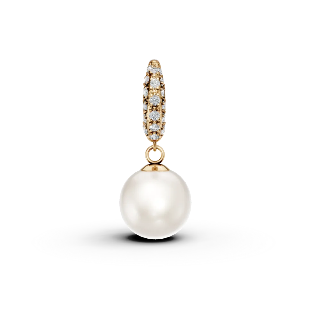 Pandantiv din aur galben cu perla de cultura de 3.9ct si diamante de 0.08ct