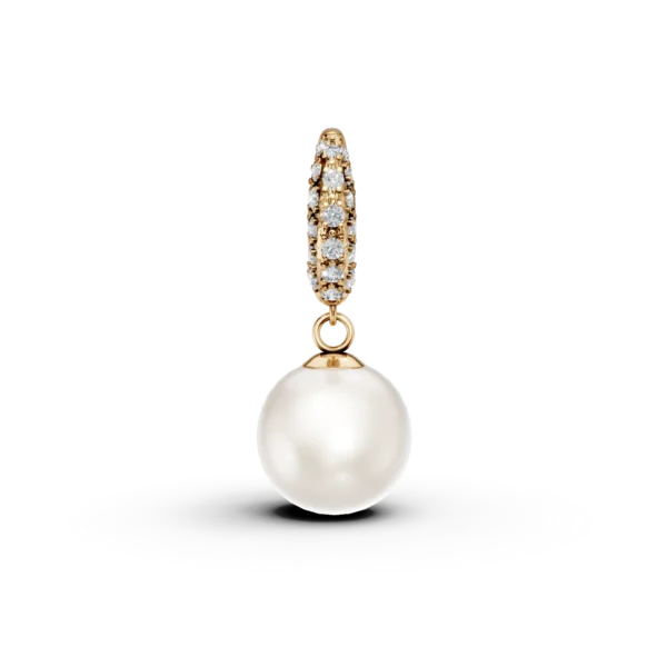 Pandantiv din aur galben cu perla de cultura de 3.9ct si diamante de 0.08ct