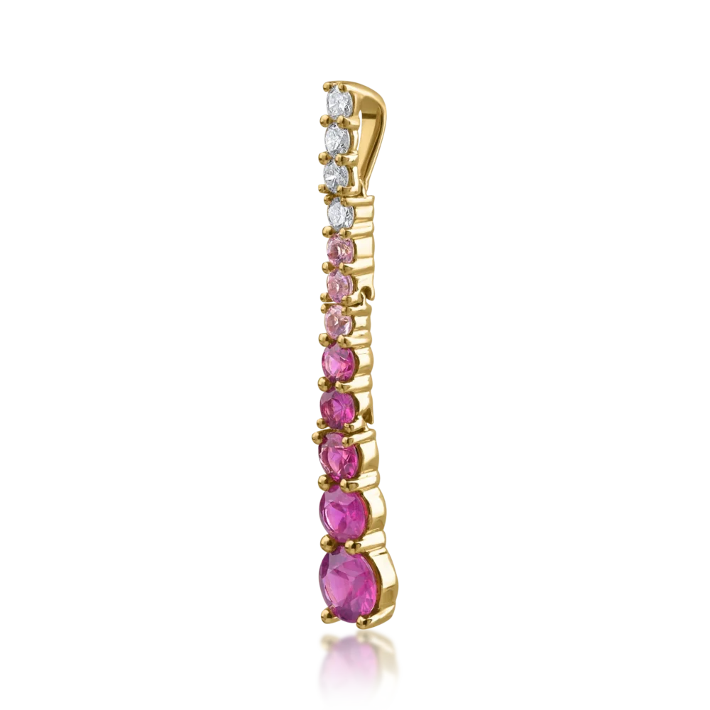 Pandantiv din aur galben cu pietre pretioase de 1.29ct - imagine 2