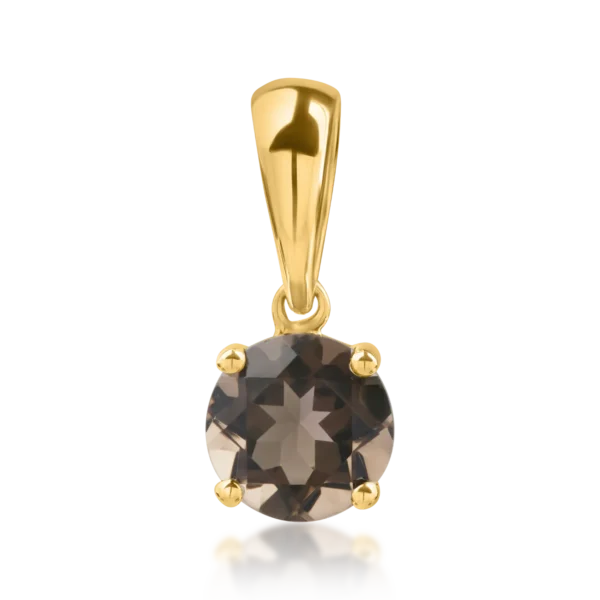 Pandantiv din aur galben cu quartz fumuriu de 0.72ct