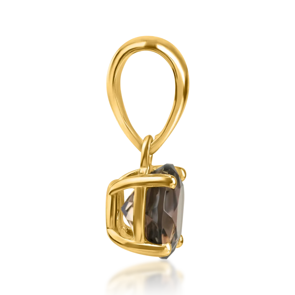 Pandantiv din aur galben cu quartz fumuriu de 0.72ct - imagine 3