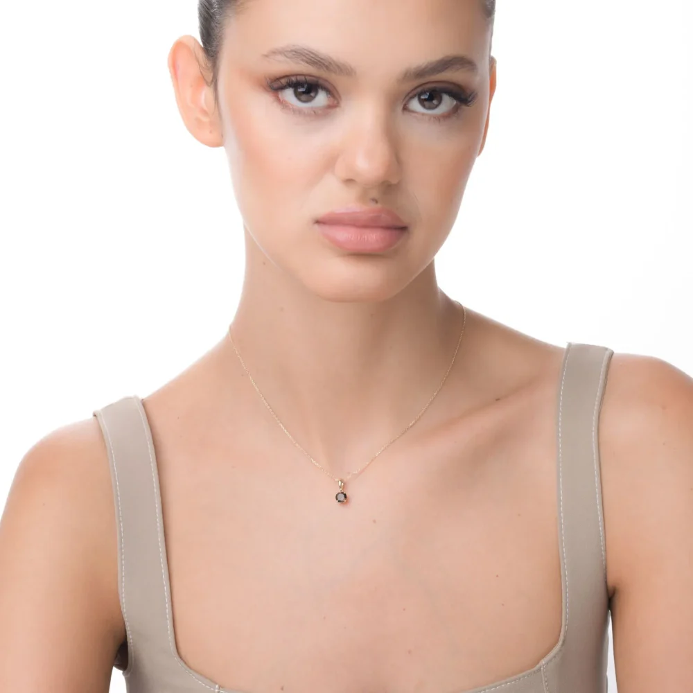 Pandantiv din aur galben cu quartz fumuriu de 0.72ct - imagine 4