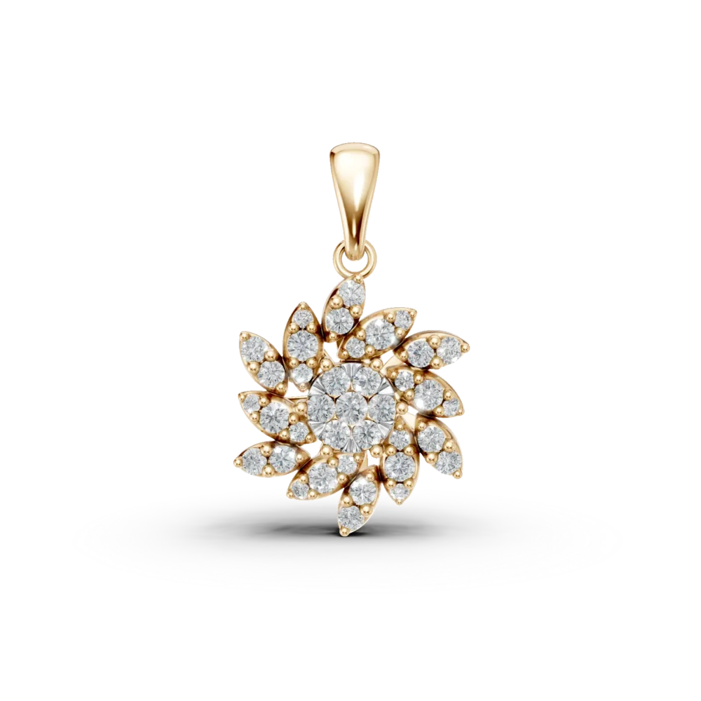 Pandantiv din aur galben cu diamante de 0.51ct