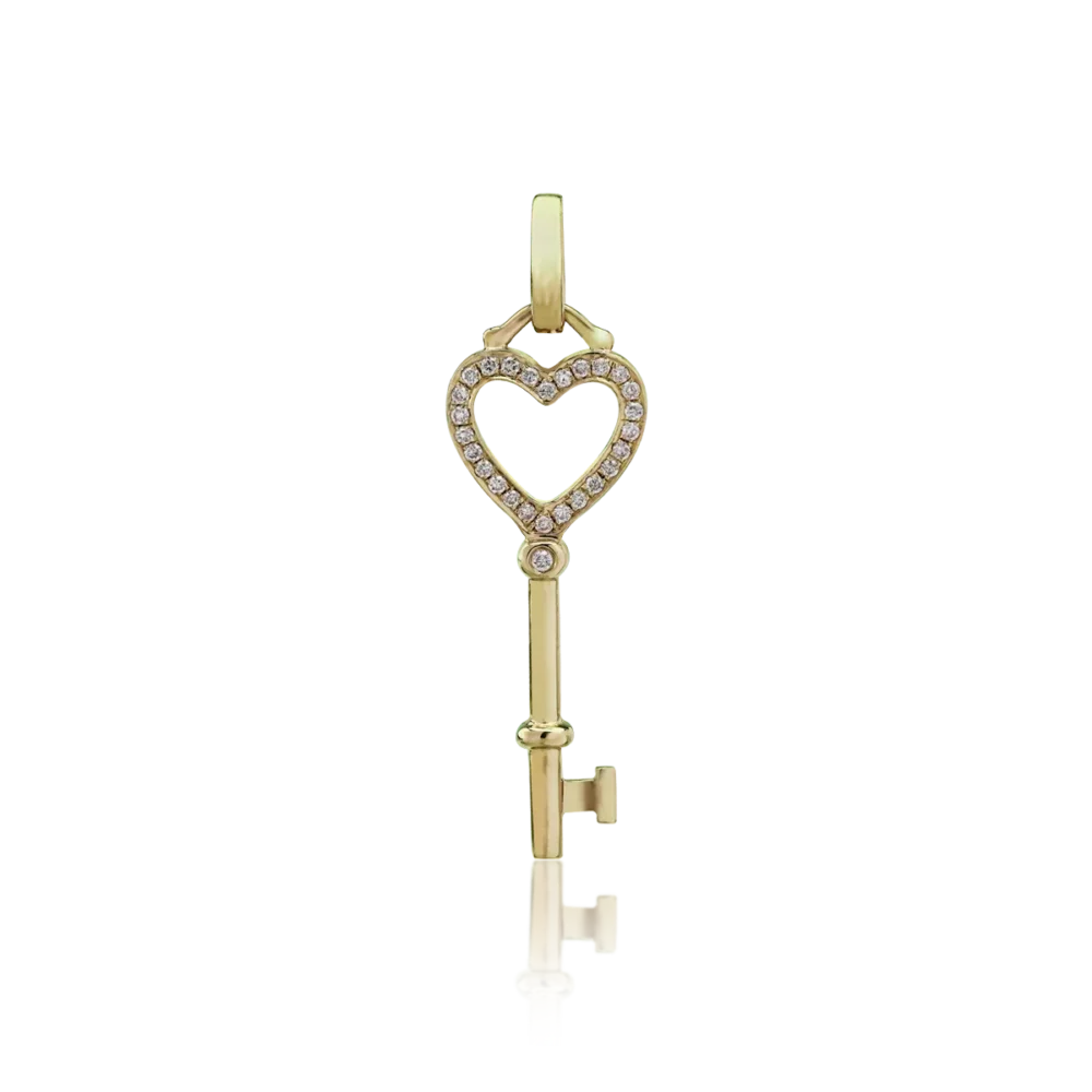 Pandantiv din aur galben cu diamante de 0.08ct