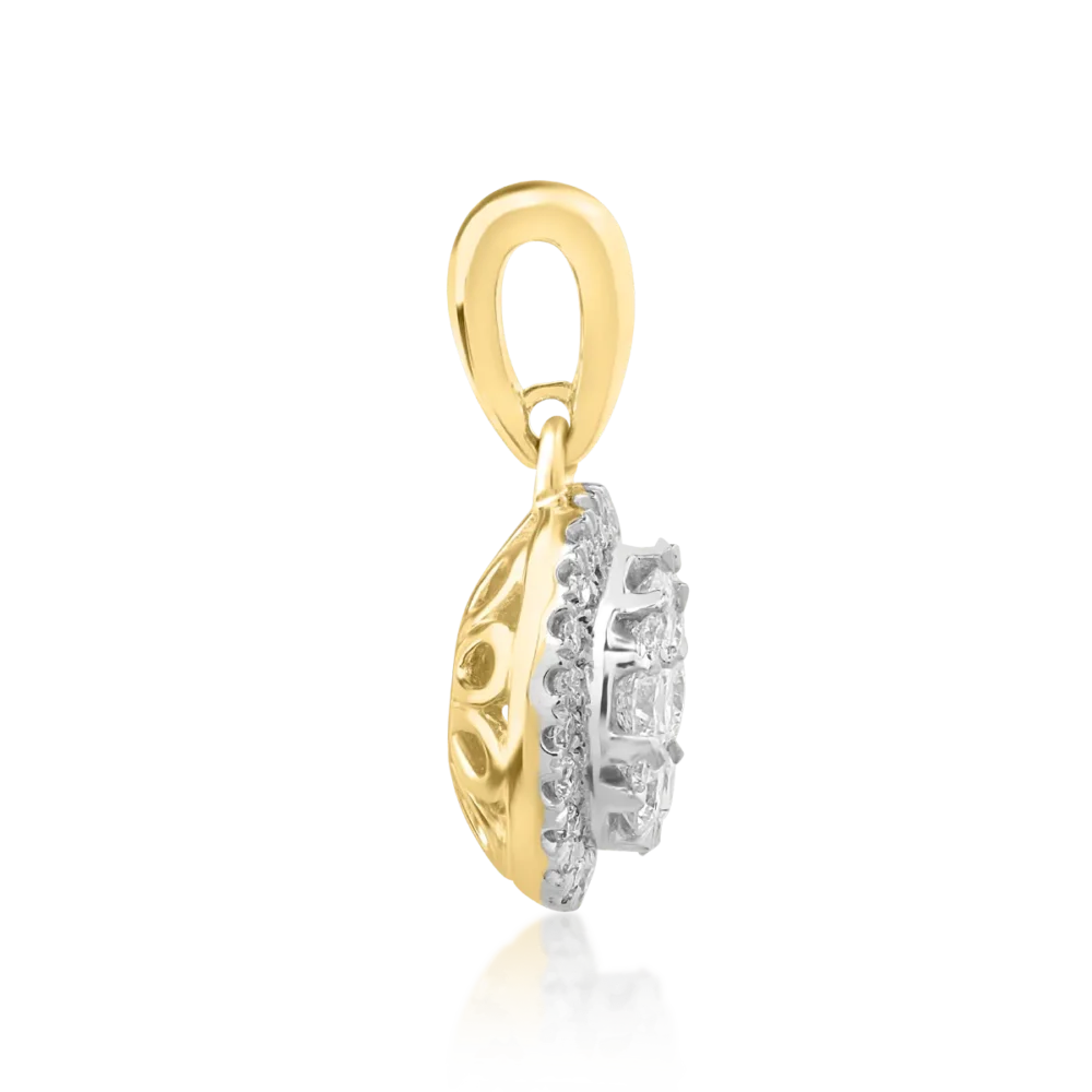 Pandantiv din aur galben cu diamante de 0.324ct - imagine 3