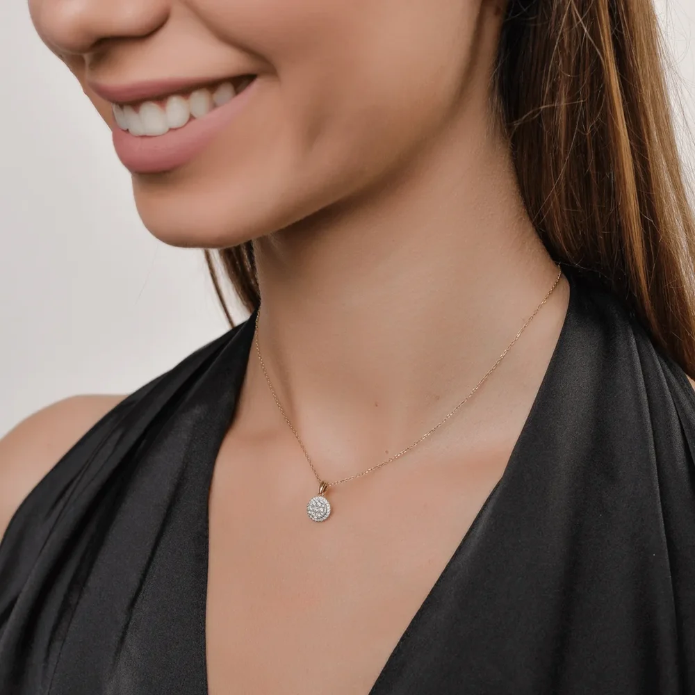 Pandantiv din aur galben cu diamante de 0.324ct - imagine 4