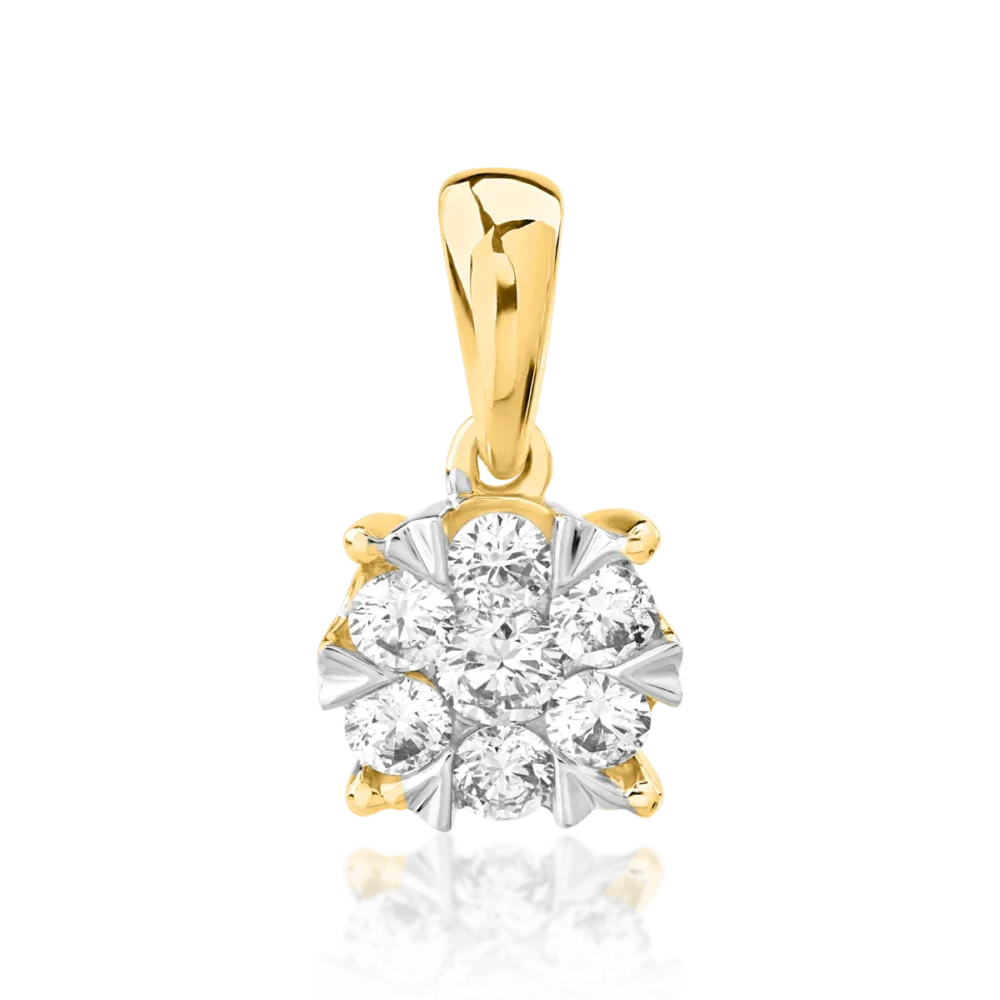 Pandantiv din aur galben cu diamante de 0.34ct