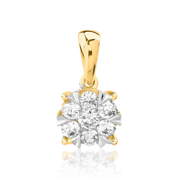 Pandantiv din aur galben cu diamante de 0.34ct