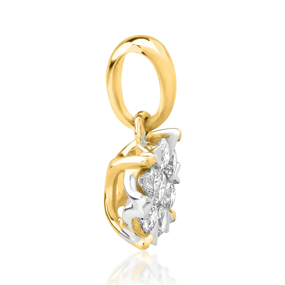 Pandantiv din aur galben cu diamante de 0.34ct - imagine 3