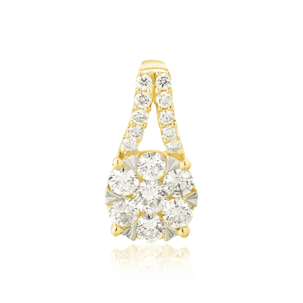 Pandantiv din aur galben cu diamante de 0.75ct