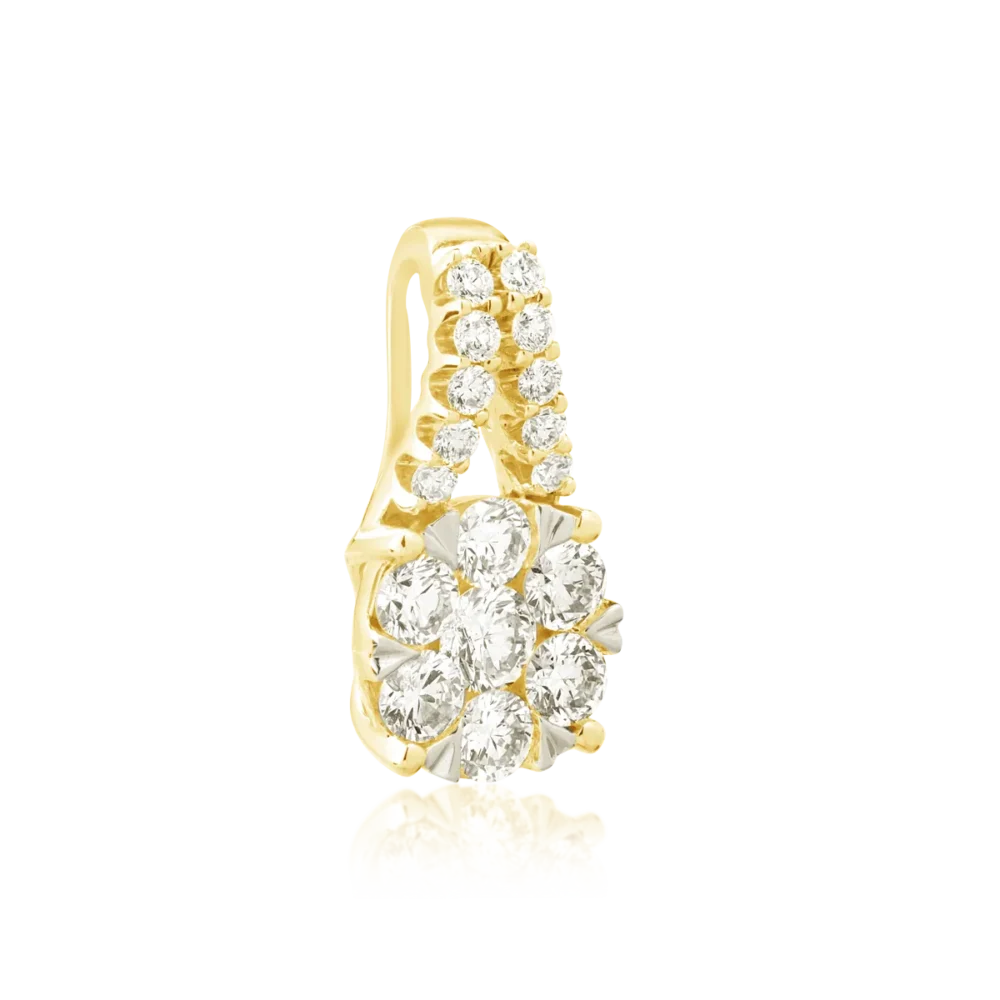 Pandantiv din aur galben cu diamante de 0.75ct - imagine 2