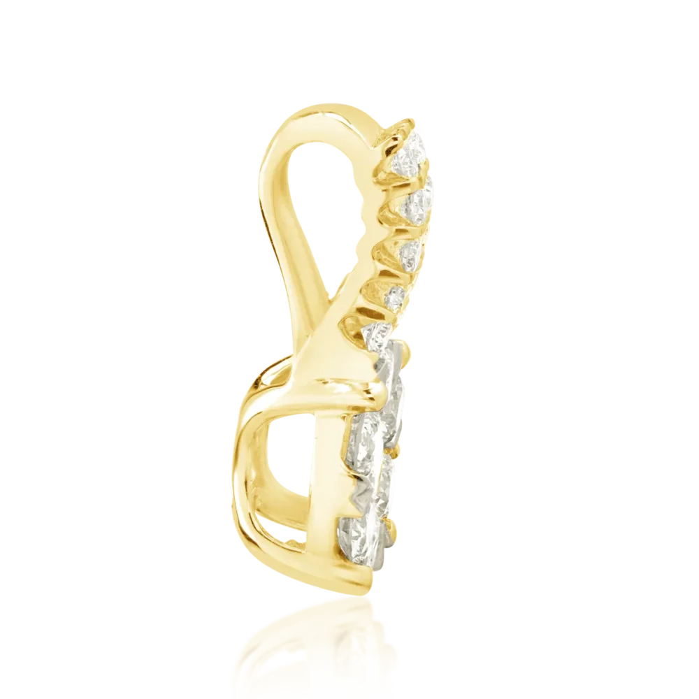 Pandantiv din aur galben cu diamante de 0.75ct - imagine 3