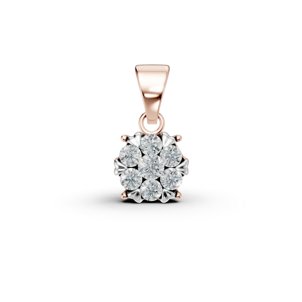 Pandantiv din aur roz cu diamante de 0.2ct