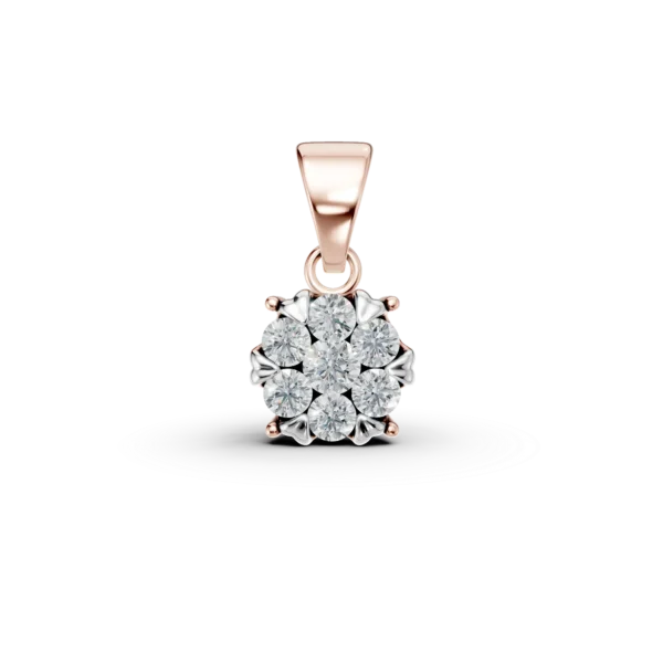 Pandantiv din aur roz cu diamante de 0.2ct