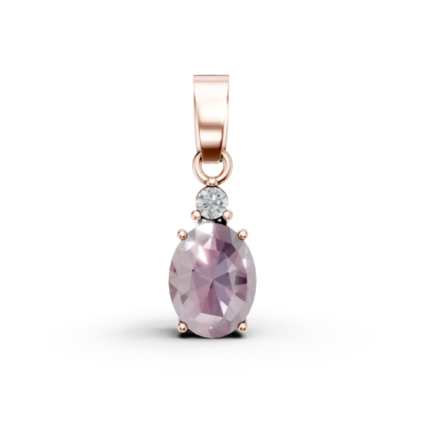 Pandantiv din aur roz cu zirconia roz deschis