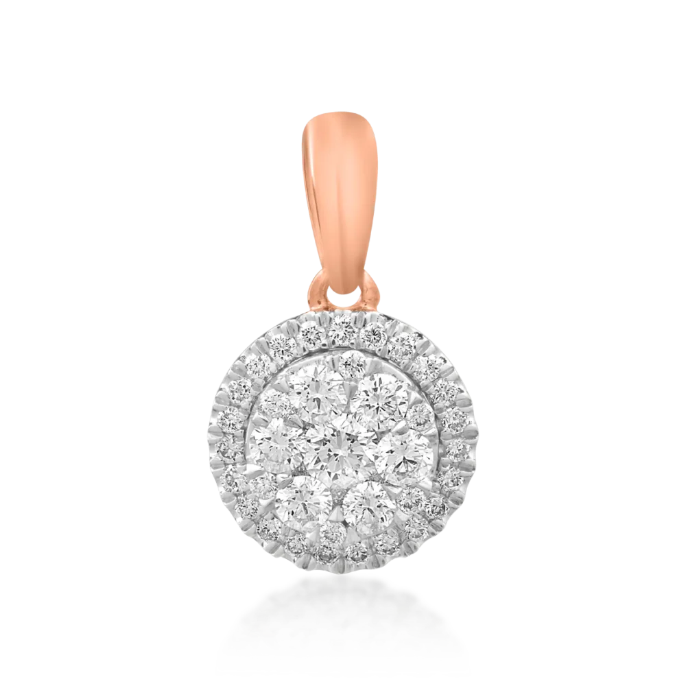 Pandantiv din aur roz cu diamante de 0.323ct
