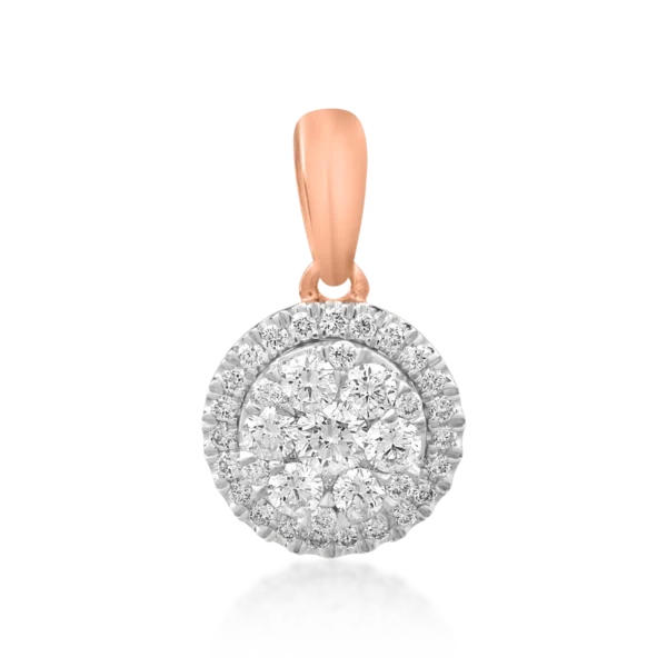 Pandantiv din aur roz cu diamante de 0.323ct