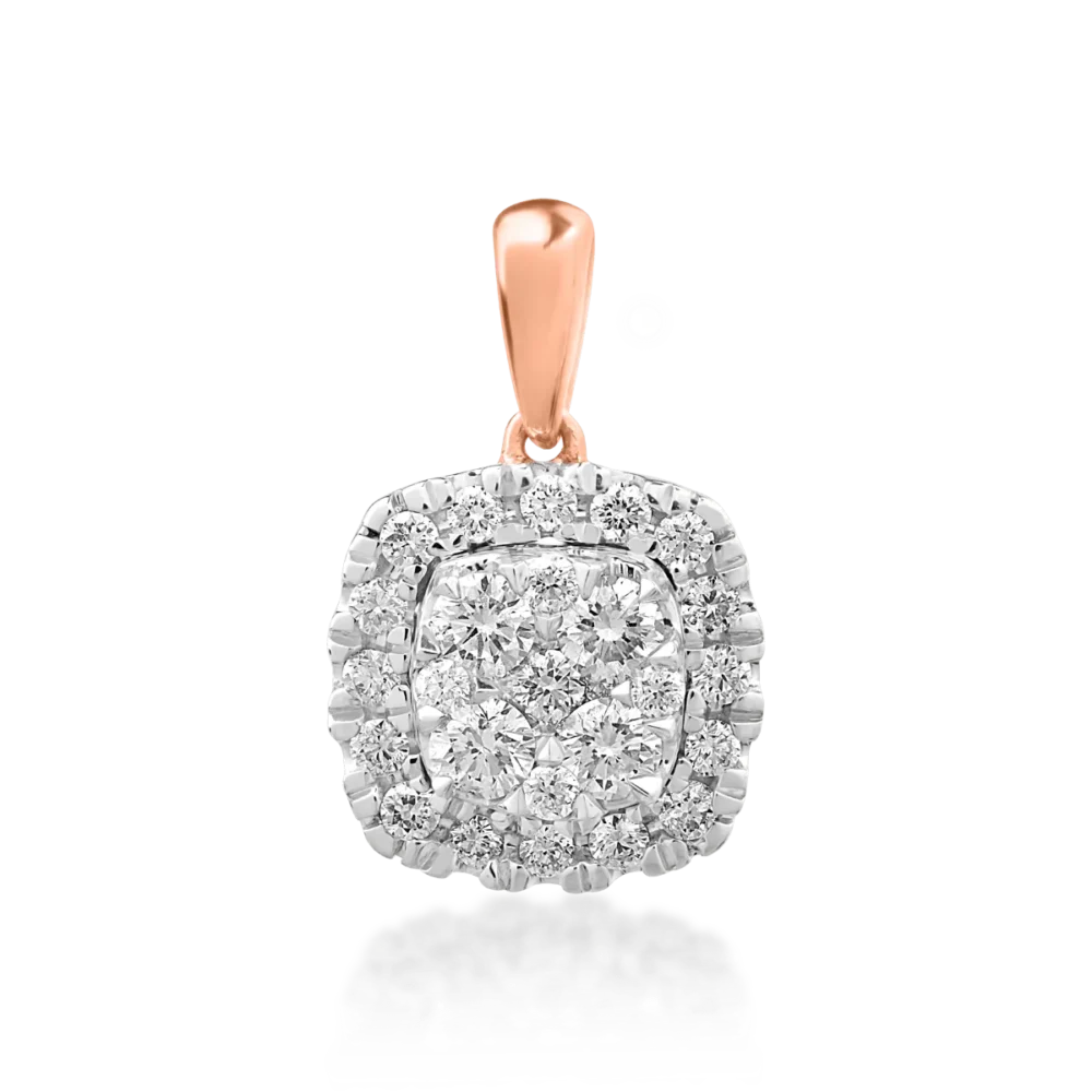 Pandantiv din aur roz cu diamante de 0.327ct