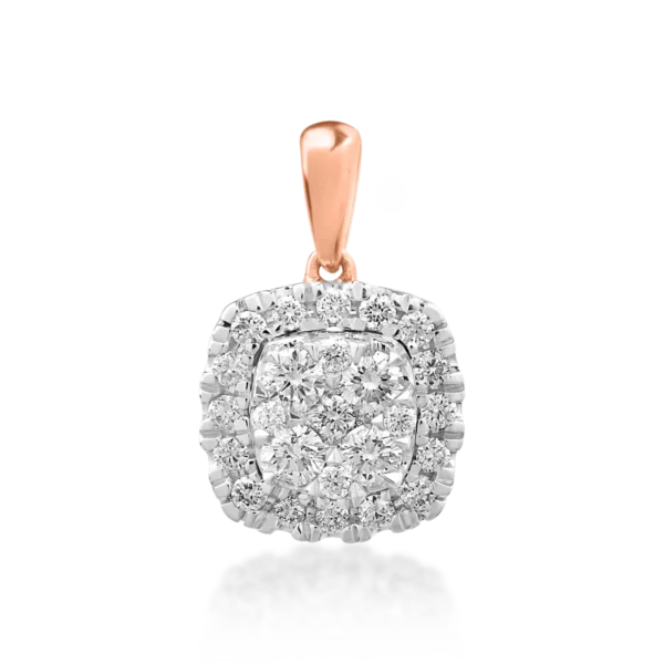 Pandantiv din aur roz cu diamante de 0.327ct